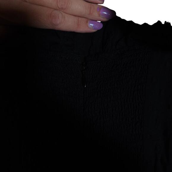 J. Crew Womens Dress 0 Black Midi Swiss Dot Ruffle Sleeveless A Line Flowy NWT - Picture 10 of 14